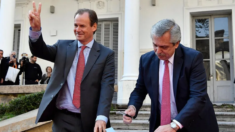 Imagen de archivo del gobernador Gustavo Bordet y el Presidente Alberto Fernández.