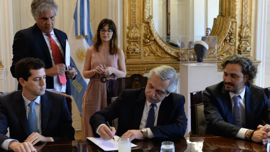 Fernández y parte de su gabinete Fernández y parte de su gabinete