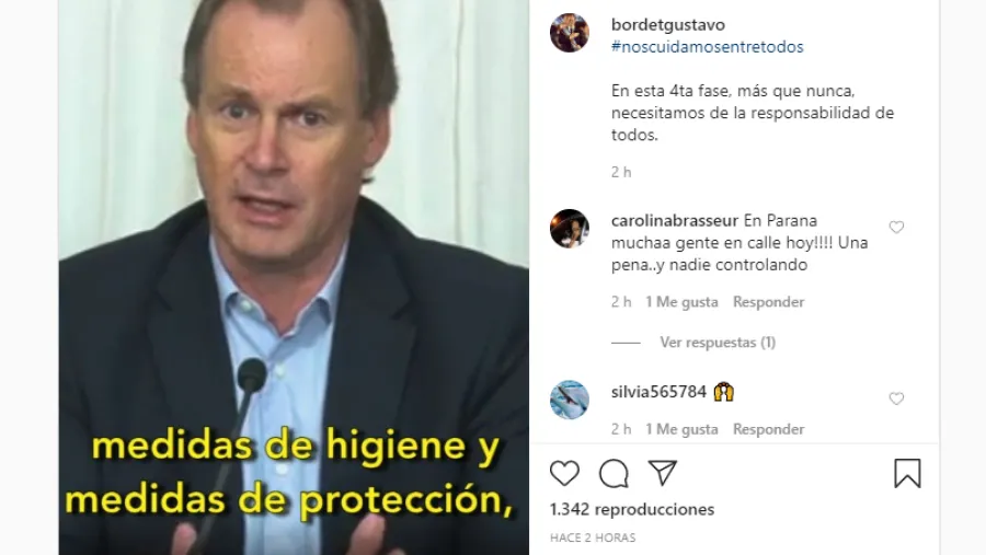 mensaje Bordet por la pandemia mensaje Bordet por la pandemia