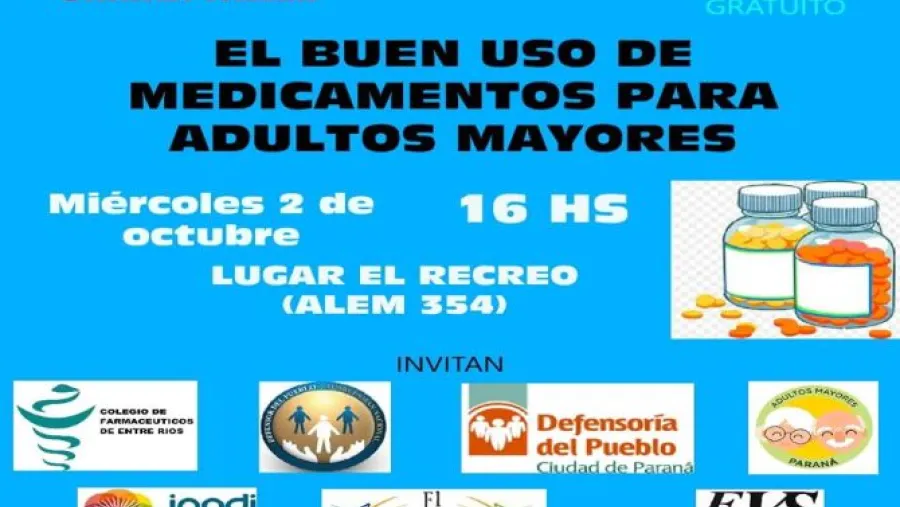 Habrá una charla sobre uso adecuado de los medicamentos en personas mayores Habrá una charla sobre uso adecuado de los medicamentos en personas mayores
