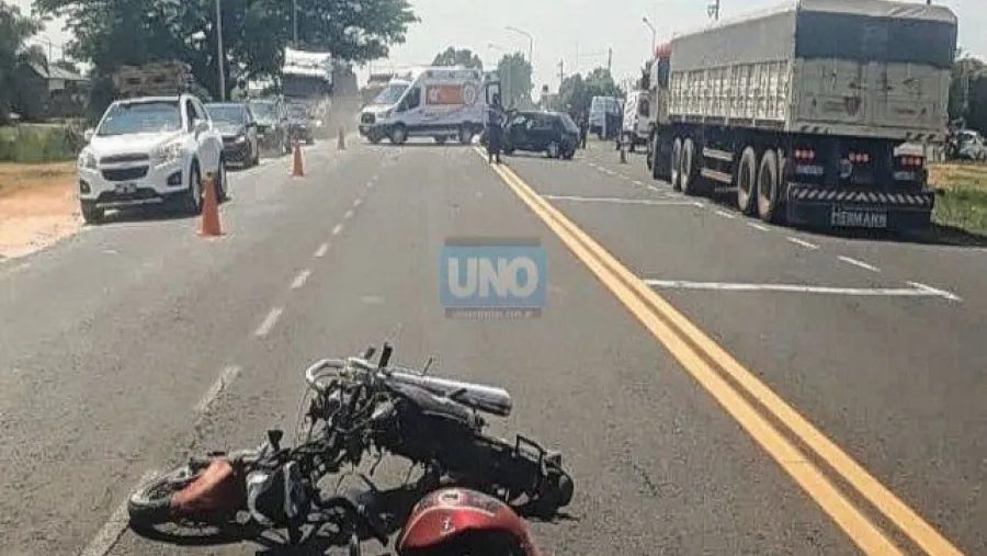 Falleció el joven motociclista accidentado en ruta 12, en La Picada Falleció el joven motociclista accidentado en ruta 12, en La Picada