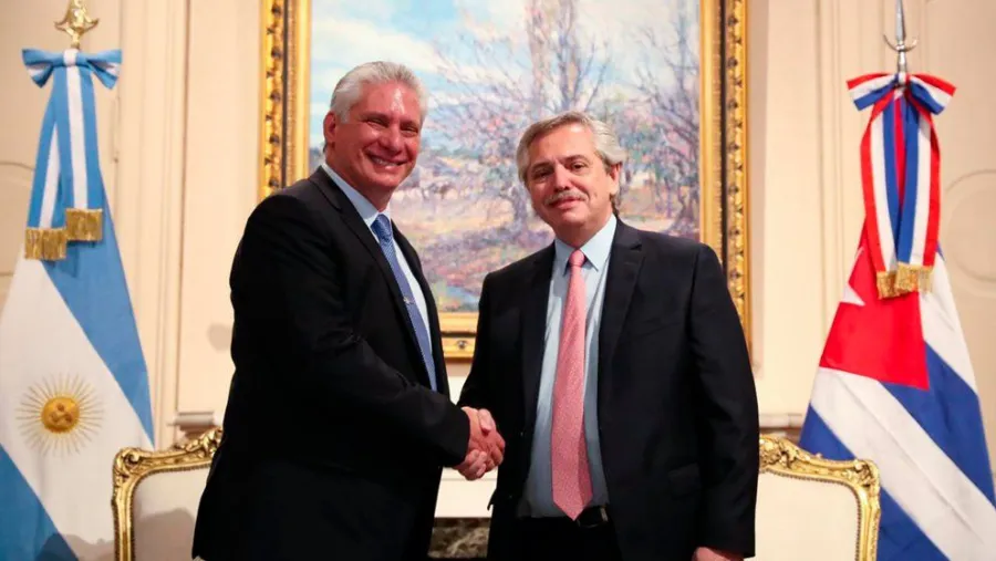 Alberto Fernández con Miguel Díaz-Canel Alberto Fernández con Miguel Díaz-Canel