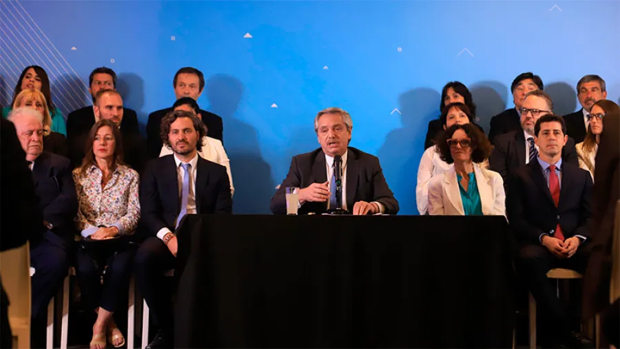 Alberto Fernández al anunciar su Gabinete. Alberto Fernández al anunciar su Gabinete.