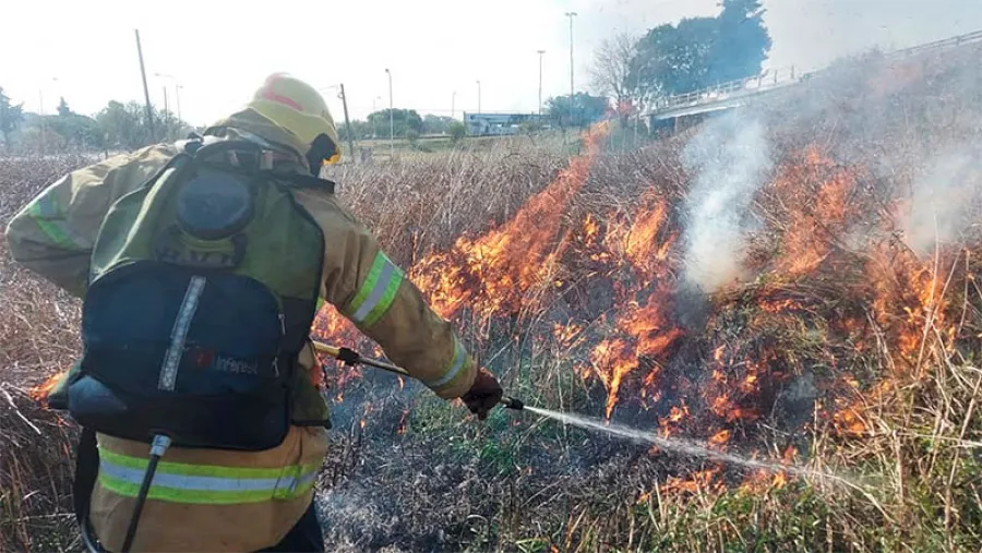 incendio pastizales Túnel Paraná incendio pastizales Túnel Paraná