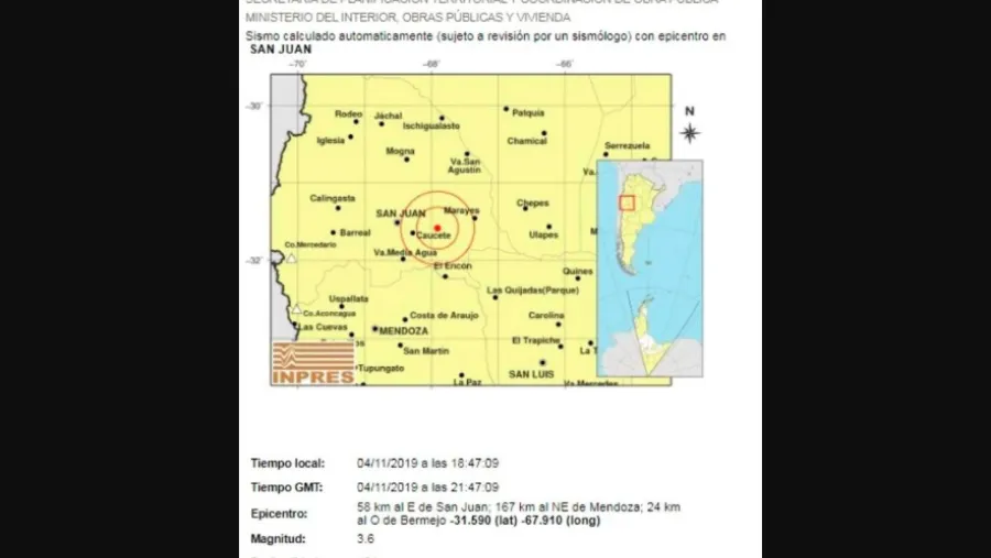 sismo en Mendoza sismo en Mendoza